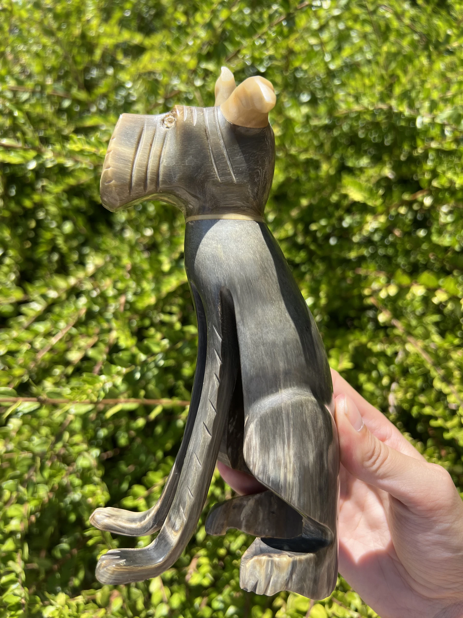 🐶 Statue chien sculptée 19,5 cm objet déco effet marbré vintage – photo 2